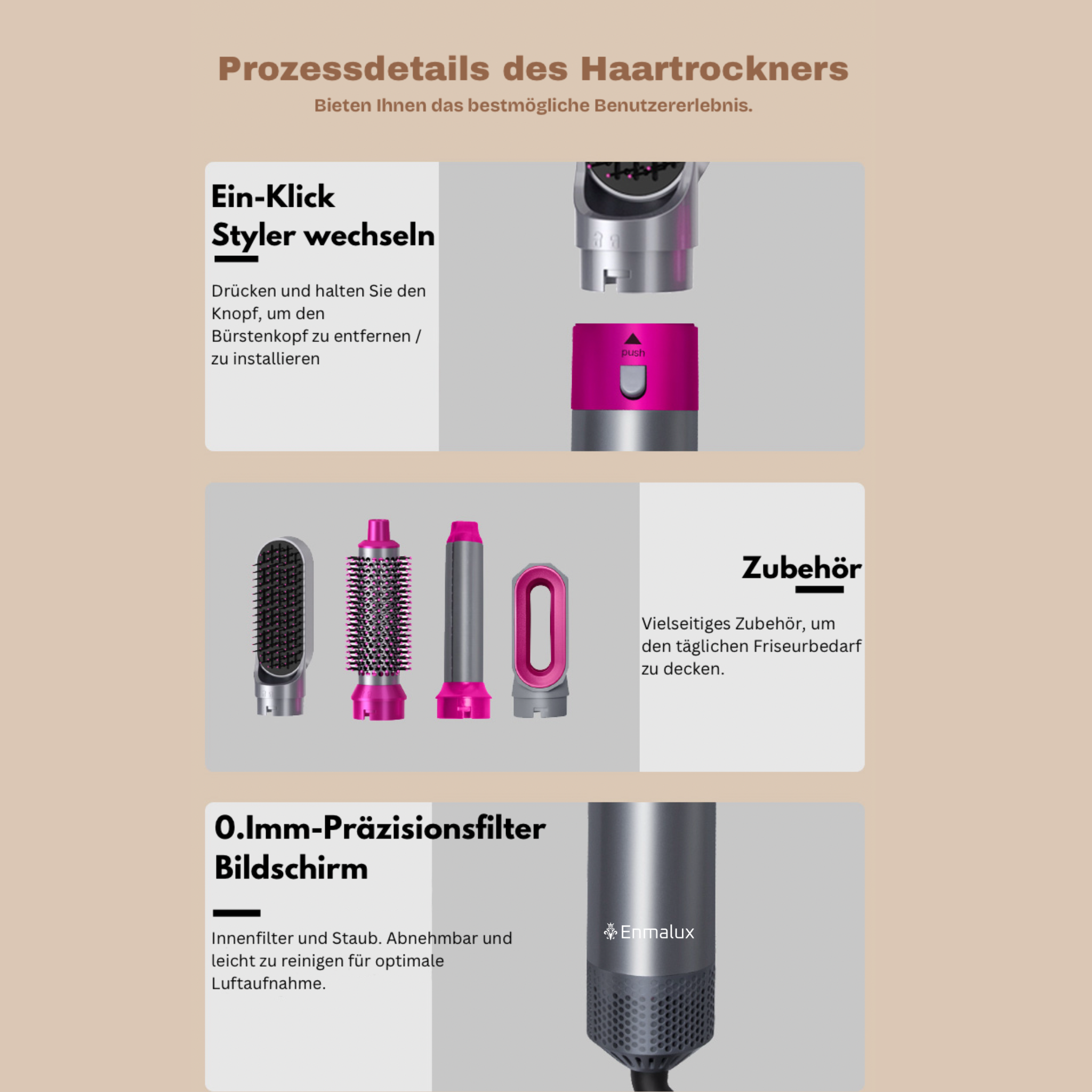 Enmalux - 5 in 1 Haar Styler